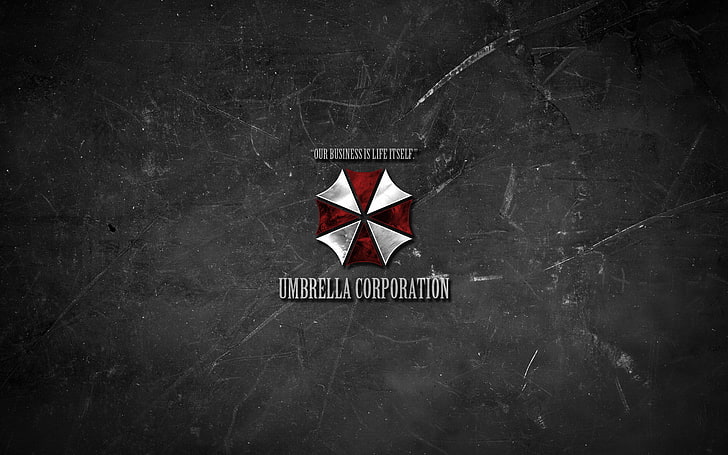 Umbrella Corportation logo, minimalism, texture, Resident Evil, HD wallpaper