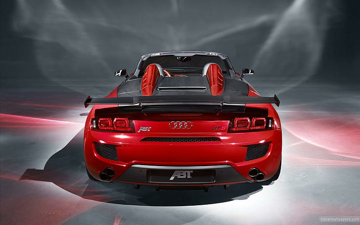 2011 ABT Audi R8 GTS 2, red and black audi convertible coupe, HD wallpaper