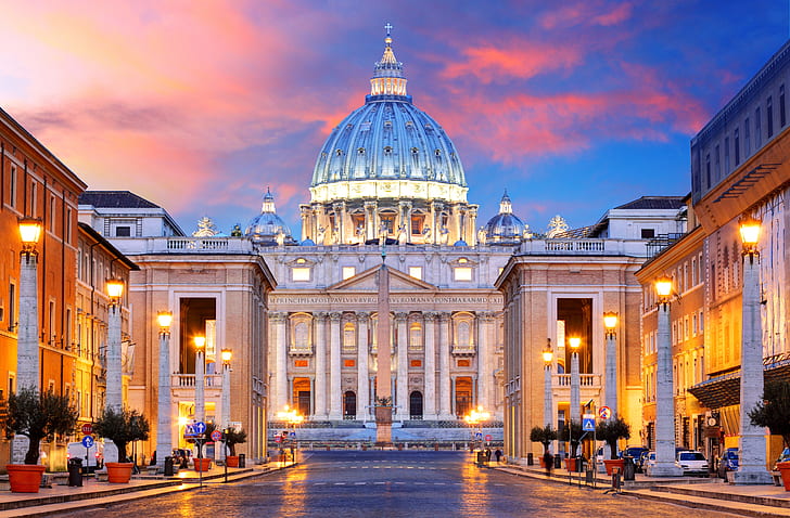 city, the city, Rome, Italy, Cathedral, square, panorama, Europe, HD wallpaper
