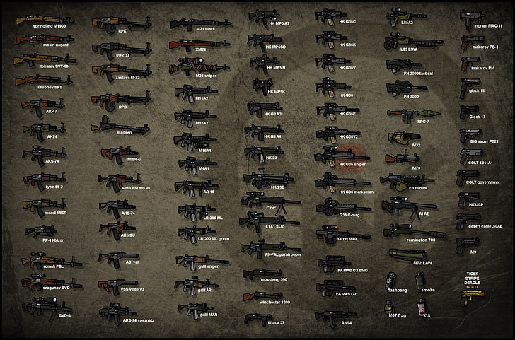 gun, in a row, no people, bottle, side by side, abundance, alcohol, HD wallpaper