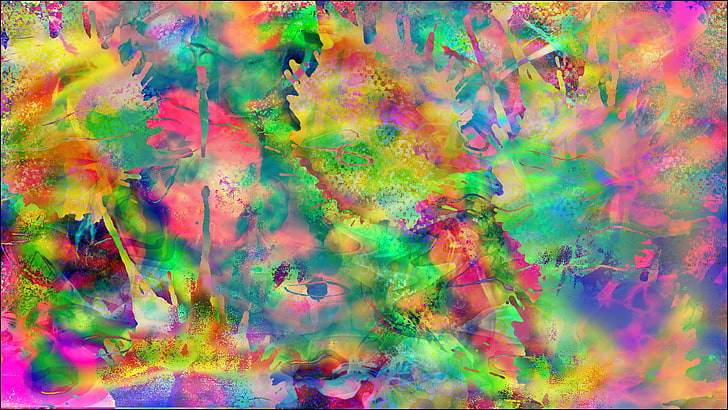 multicolored abstract illustration, LSD, brightness, trippy, psychedelic, HD wallpaper