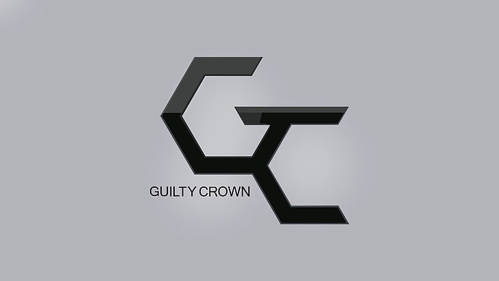 black Guilty Crown logo, typography, minimalism, simple background, HD wallpaper