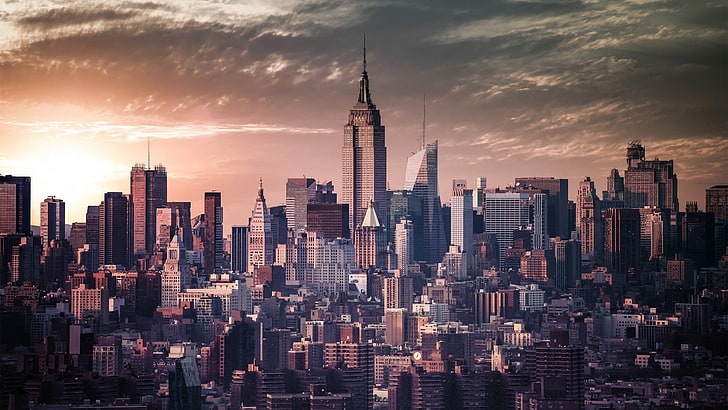Manhattan New York cityscape, architecture, skyscraper, urban Skyline