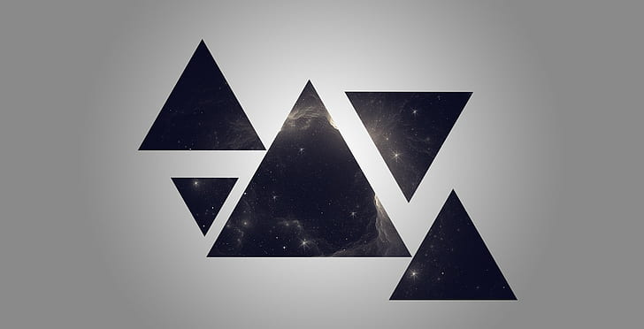 triangle, space, geometry, galaxy