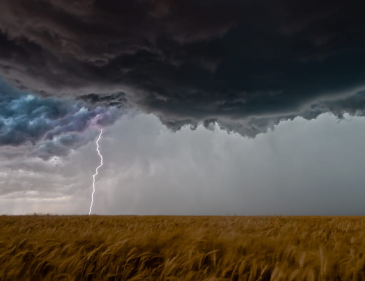 nature, landscape, lightning, long exposure, Oklahoma, USA, HD wallpaper