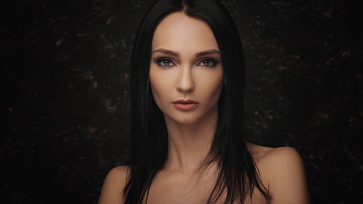 Kseniya Alekseevskaya, portrait, green eyes, Sergey Fat, face