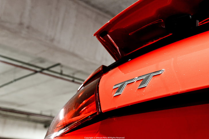 Audi TT, car, red, mode of transportation, public transportation, HD wallpaper
