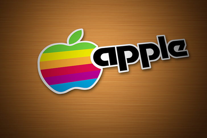 Cool Apple Logo Typography Design, apple logo sticke, brand and logo, HD wallpaper