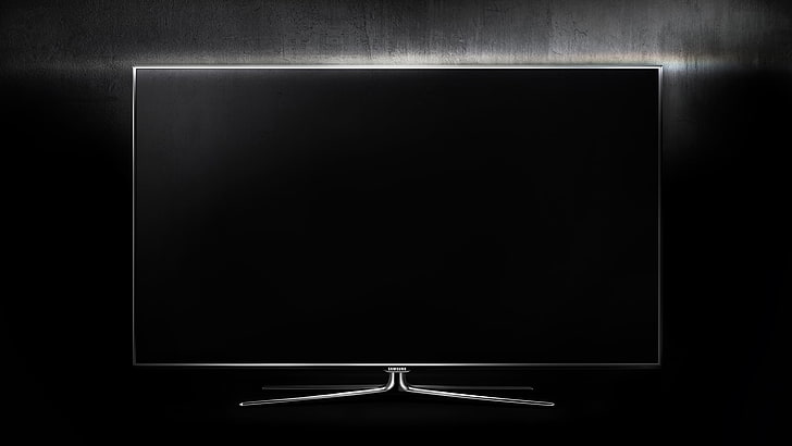 black flat screen TV, Wall, Monitor, Samsung, Display, liquid-Crystal Display