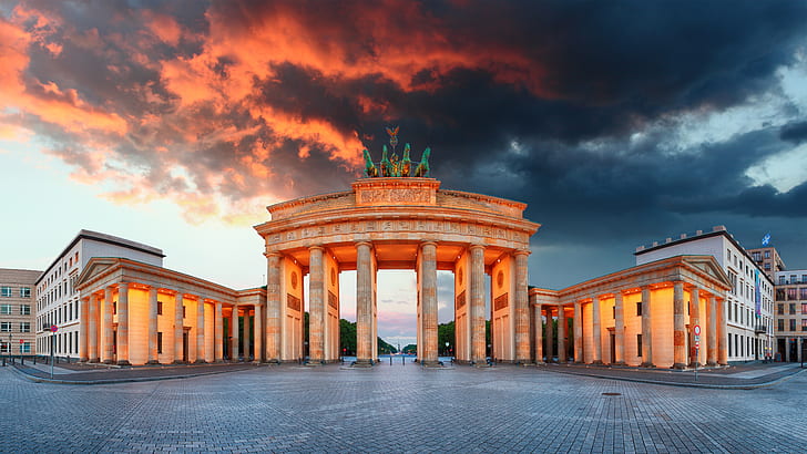 Monuments, Brandenburg Gate, Berlin, Cloud, Germany, Place