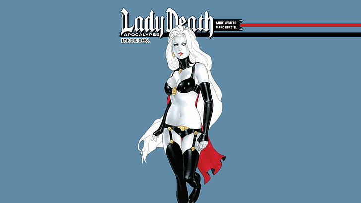 lady death, human representation, studio shot, colored background, HD wallpaper
