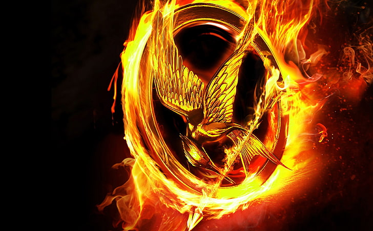 The Hunger Games Movie HD Wallpaper, Hunger Games logo, Movies, HD wallpaper