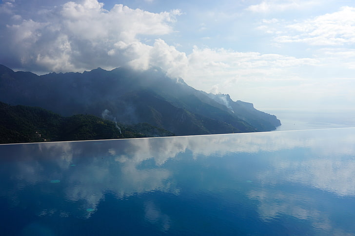 tourism, 4k, Hotel Caruso, travel, infinity pool, Italy, HD wallpaper