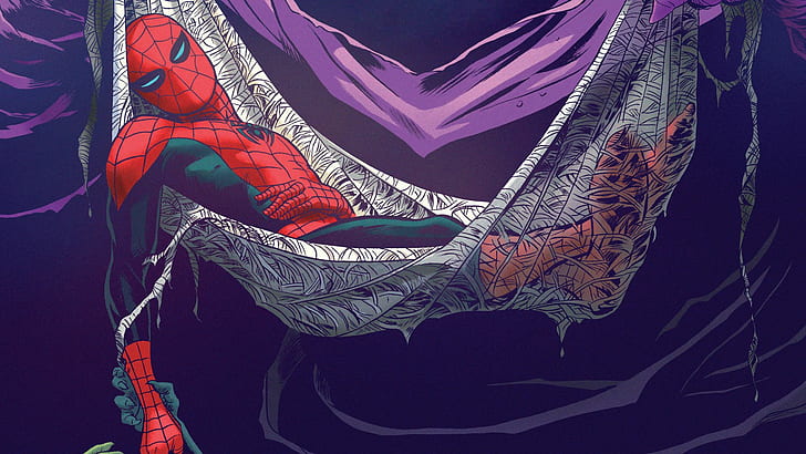 Spider-Man Marvel Hammock Purple HD, cartoon/comic, HD wallpaper