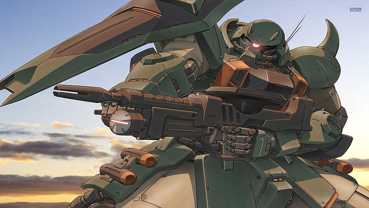 robot holding rifle wallpaper, Gundam, Zaku II, Mobile Suit Gundam SEED
