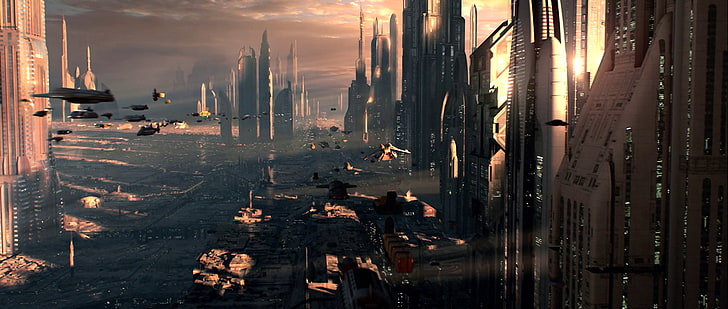 Star Wars, Coruscant, futuristic, building exterior, city, architecture