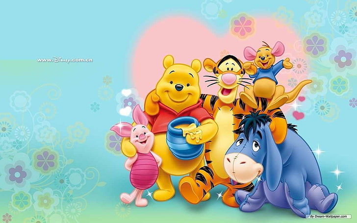 Winnie the Pooh and friends illustration, TV Show, multi colored, HD wallpaper