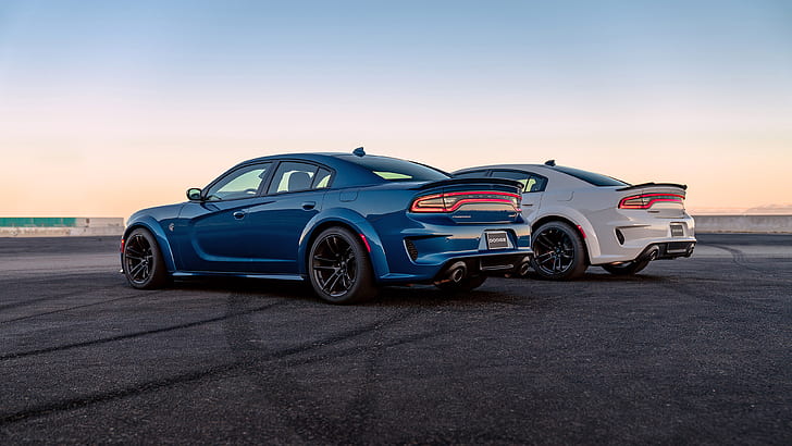 Dodge, Dodge Charger SRT Hellcat Widebody, Blue Car, Muscle Car, HD wallpaper