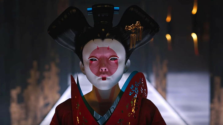 person's red top, Ghost in the Shell, geisha, best movies, HD wallpaper