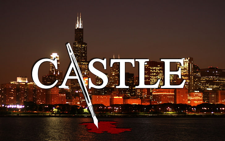 city buildings with City text overlay, Castle (TV series), building exterior, HD wallpaper