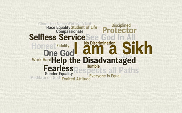 I Am A Sikh, beige background with text overlay, Religious, sikhs