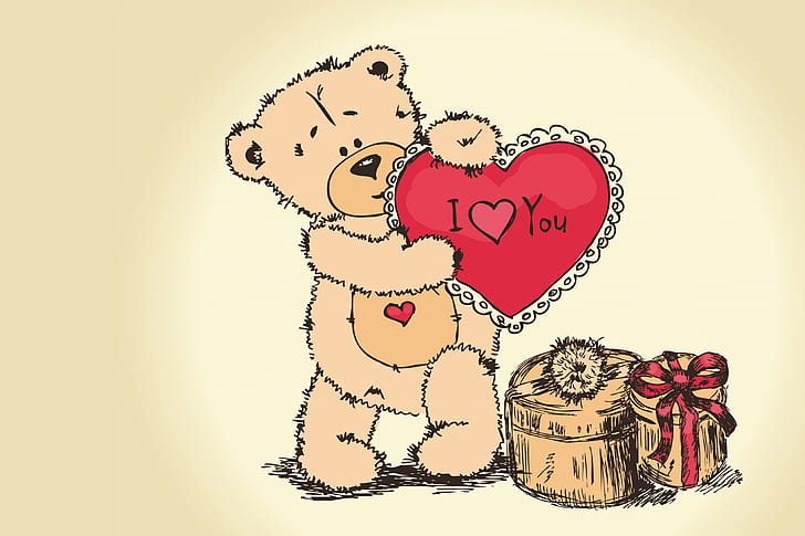HD wallpaper: Teddy bear, I Love You, 4K | Wallpaper Flare