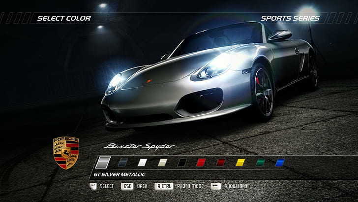 Porsche Boxter Spyder, need for speed, hot pursuit, games, HD wallpaper