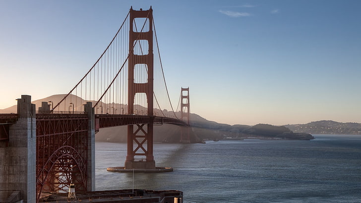Golden Gate Bridge, architecture, sea, USA, bridge - man made structure