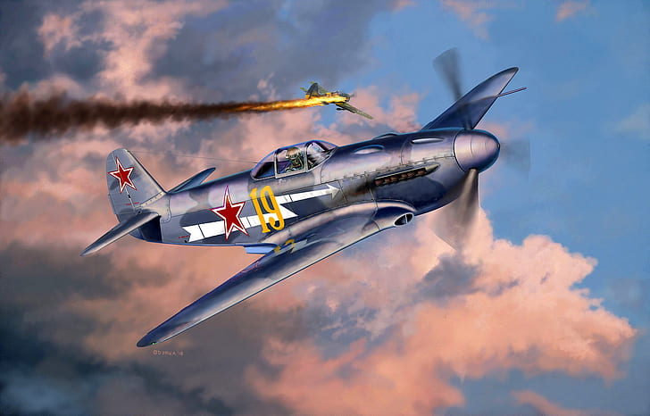 Soviet fighter, The Yak-3, THE RED ARMY AIR FORCE, during the Second World war, HD wallpaper