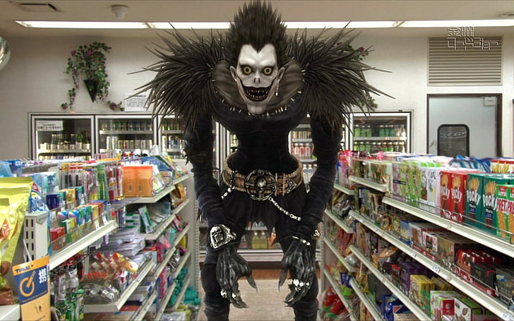 anime character statuette, Death Note, Ryuk, store, retail, market, HD wallpaper