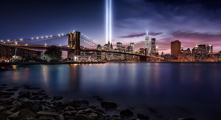 HD wallpaper: Brooklyn Bridge, New York, cityscape, New York City, night,  artificial lights | Wallpaper Flare