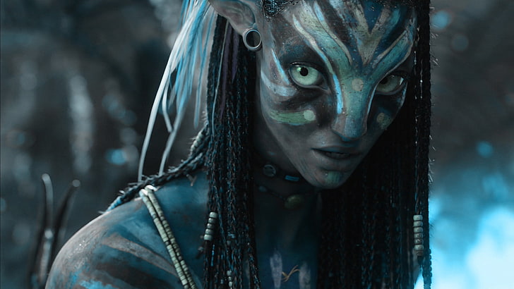 Avatar movie still screenshot, Neytiri, na'vi, women, human Face
