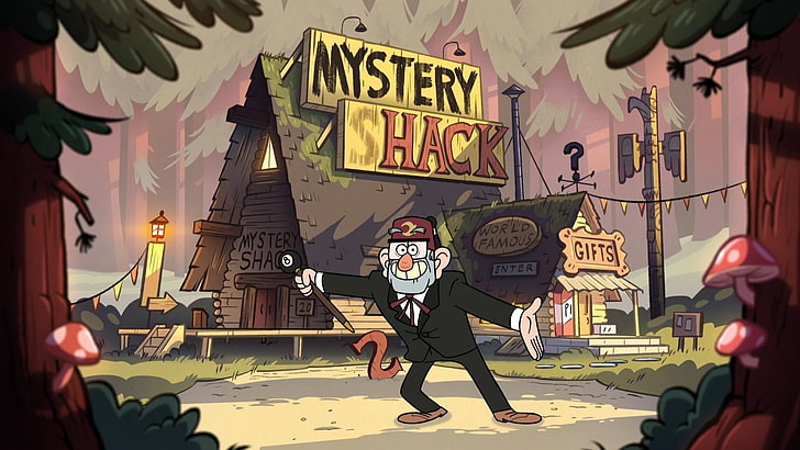 Mystery Hack illustration, Gravity Falls, text, communication