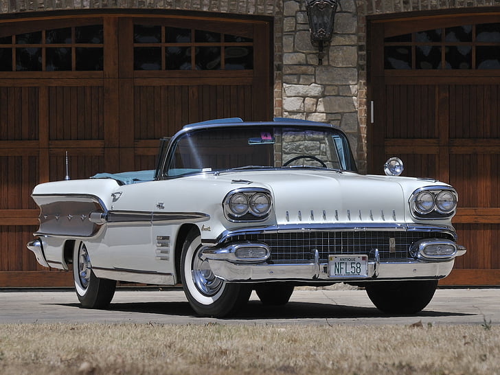1958, 2567sd, bonneville, convertible, custom, pontiac, HD wallpaper
