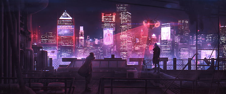 Sci Fi, Cyberpunk, City, Futuristic, People, Skyscraper HD wallpaper