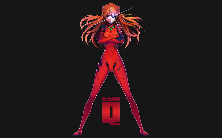 female anime character in red jumpsuit wallpaper, Neon Genesis Evangelion