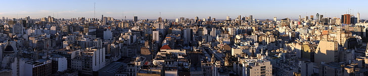 city, triple screen, wide angle, Buenos Aires, cityscape, building exterior