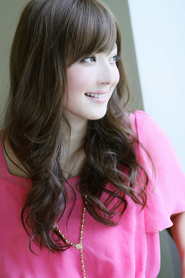 Sasaki Nozomi, model, Asian, women, Japanese, necklace, brunette, HD wallpaper