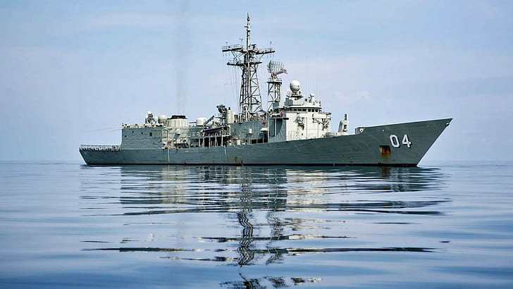 warship, vehicle, sea, military, HD wallpaper