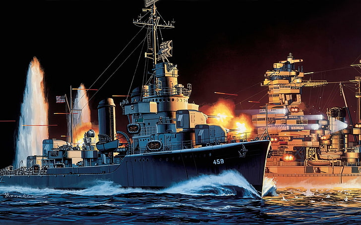 art, dd 459, laffey, military, navy, ship, ships, HD wallpaper