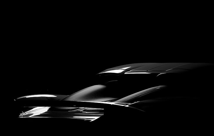 sports car, Porsche, Carrera GT, dark, copy space, black background