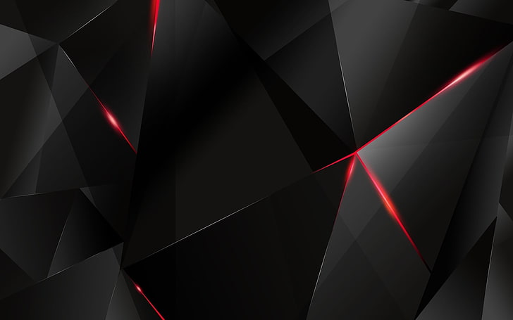 HD wallpaper: Black polygon with red edges, black and red wallpaper,  Abstract | Wallpaper Flare