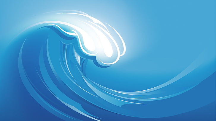 white and blue plastic container, vector, waves, abstract, no people, HD wallpaper