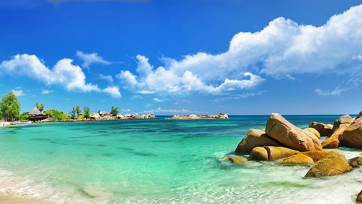 coast, beach, sea, tropical, resort, water, sky, scenics - nature, HD wallpaper