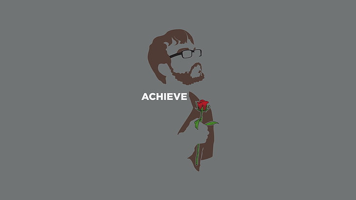man holding red rose illustration, AH, Achievement Hunter, Rooster Teeth, HD wallpaper