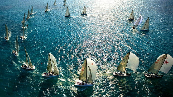 boat, sea, sailboats, HD wallpaper
