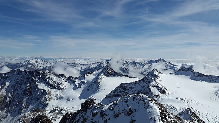 sierra nevada, spain, mountains, europe, ridge, granada, snow, HD wallpaper