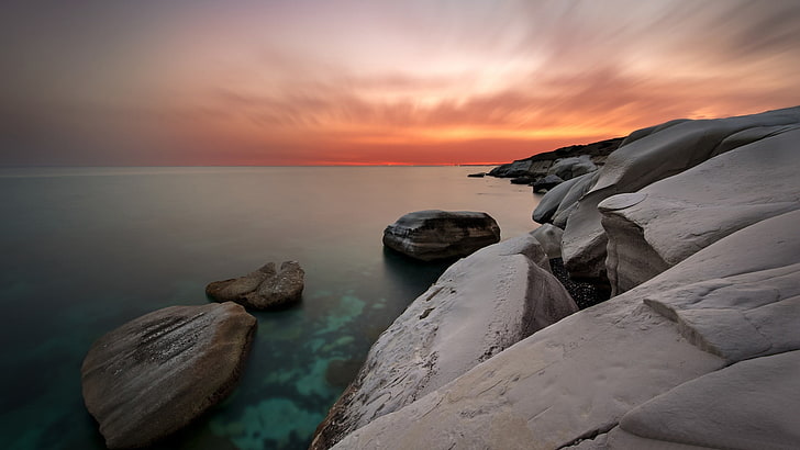 White rocks coast sunset-2016 High Quality HD Wall.., sky, sea, HD wallpaper