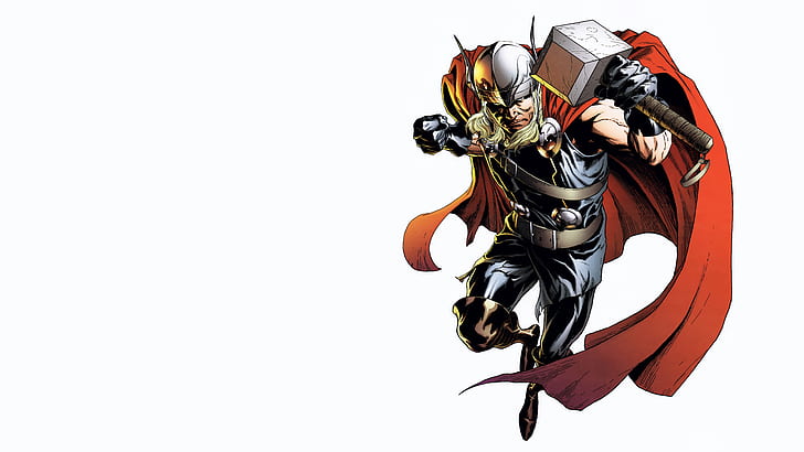 Thor Hammer White HD, cartoon/comic