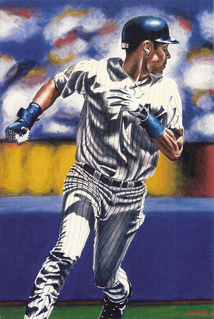 Download Yankees Derek Jeter Retro Style Wallpaper